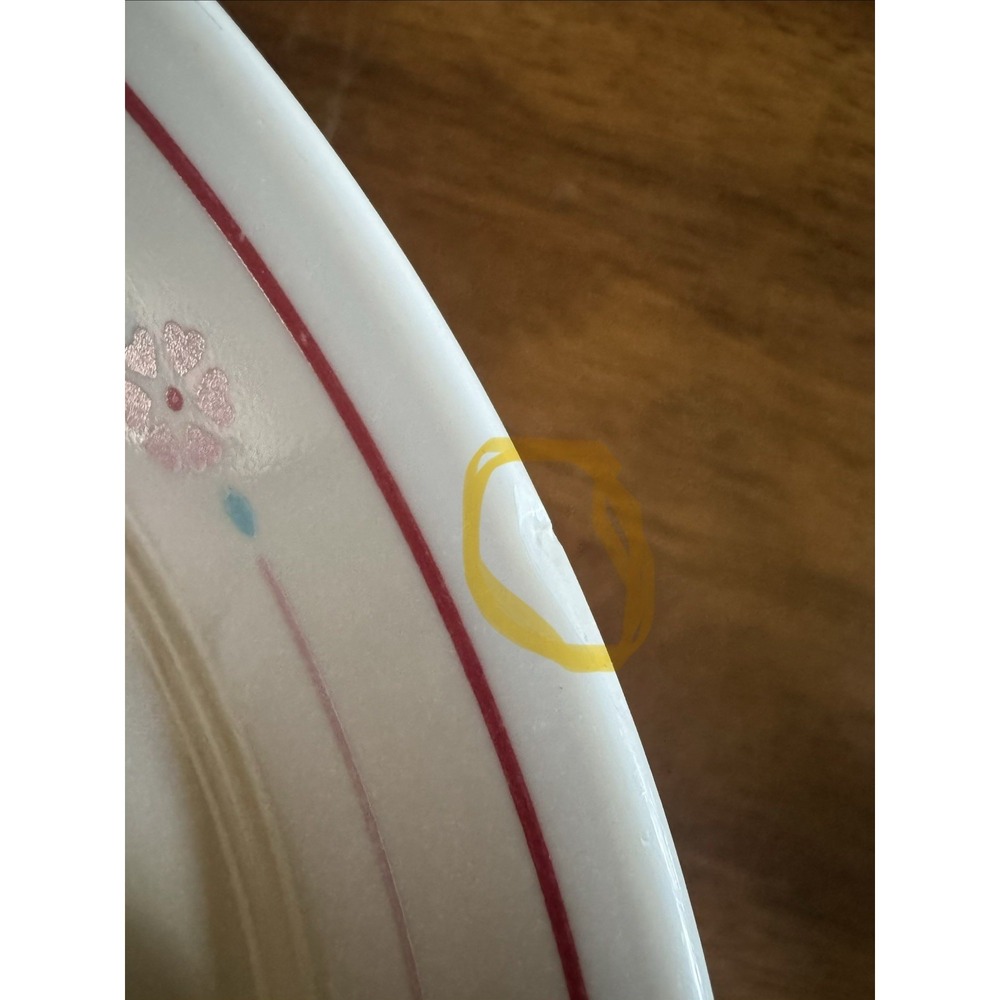 Corelle Set of 4 Glass Floral Round Dinner Plates White/Pink/Blue Shiny - Picture 4 of 4